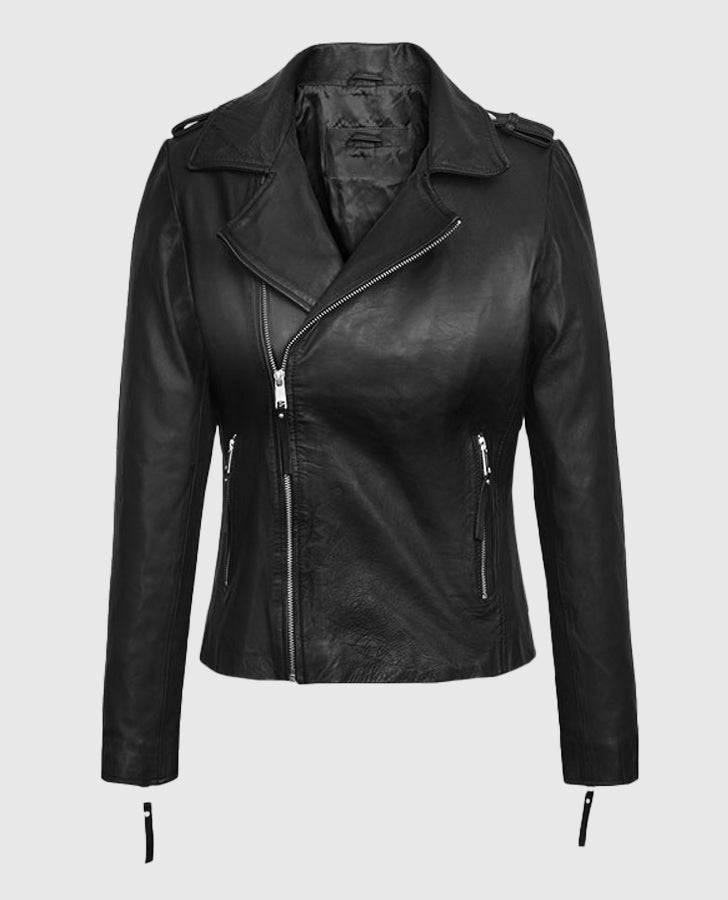 Elsa Pataky Black Leather Jacket for Women – Premium Outerwear - back view