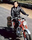 Elvis Presley Roustabout Black Biker Leather Jacket for Men - front view