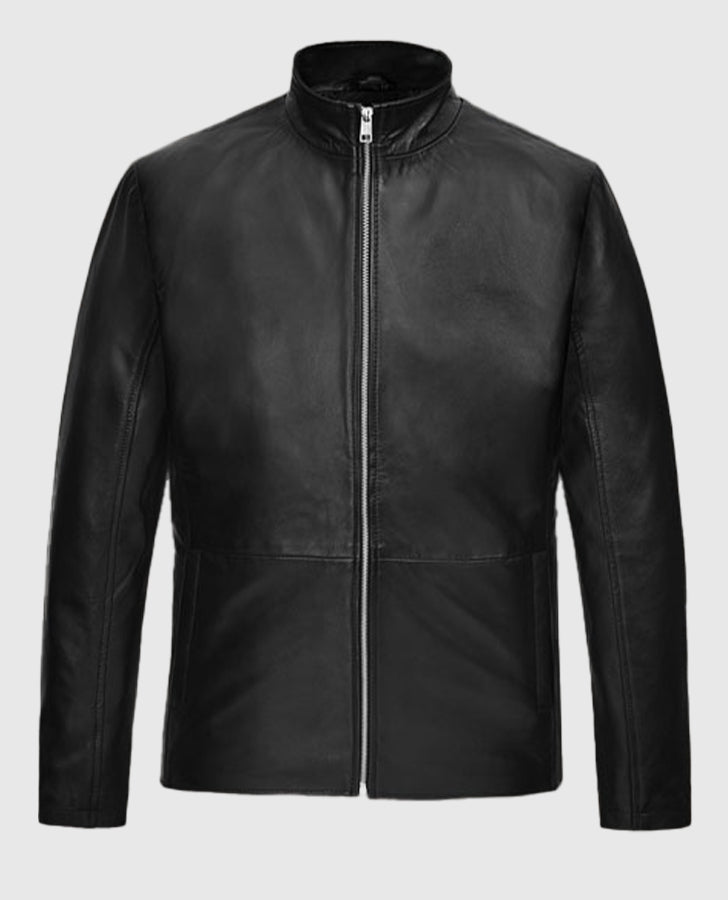 Eric Dane Grey's Anatomy Black Leather Jacket for Men - back view
