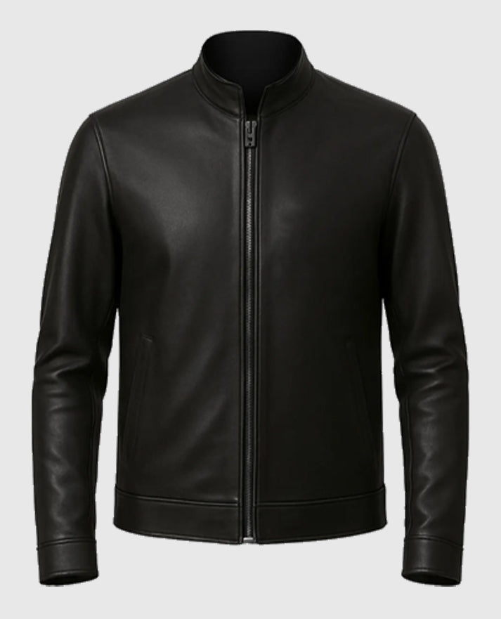 Mission Impossible 7 Ethan Black Leather Jacket for Men - back view