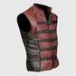 Farscape John Crichton Brown Premium Leather Vest for Men - side angle view