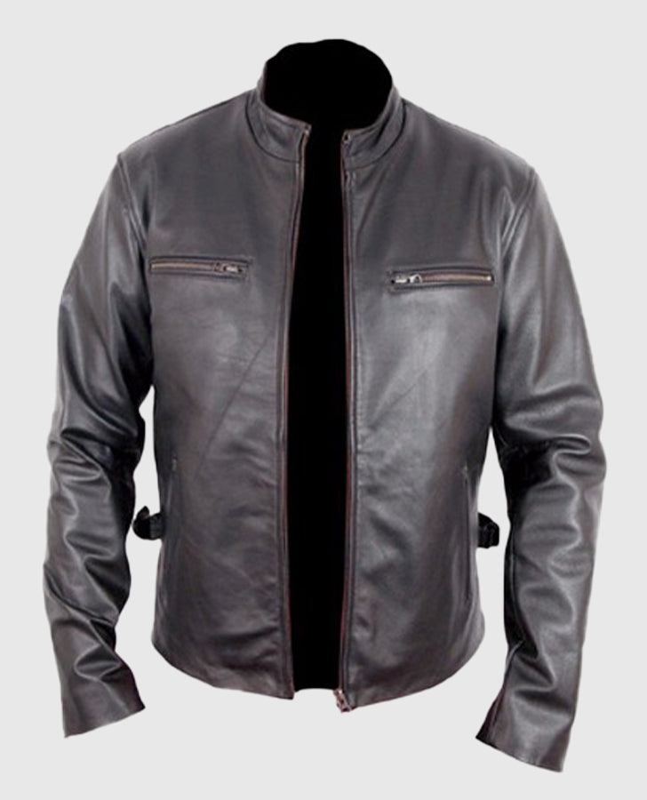 Fast and the Furious Black Leather Jacket for Men – Custom Fit - side angle view