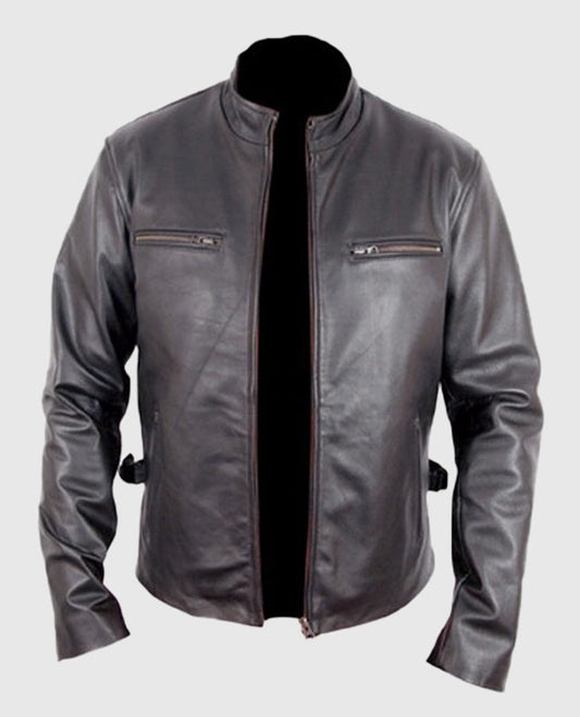 Fast and the Furious Black Leather Jacket for Men – Custom Fit - side angle view