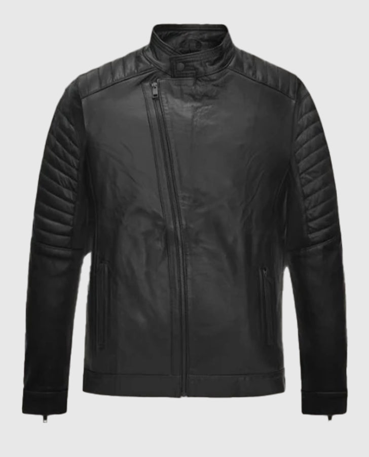 Fast & Furious Vin Diesel Black Leather Jacket for Men - front view