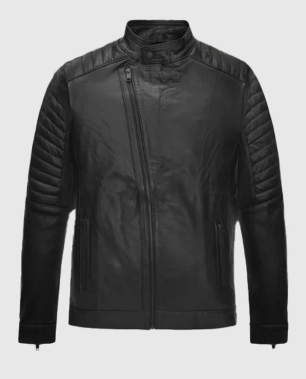 Fast & Furious Vin Diesel Black Leather Jacket for Men - front view