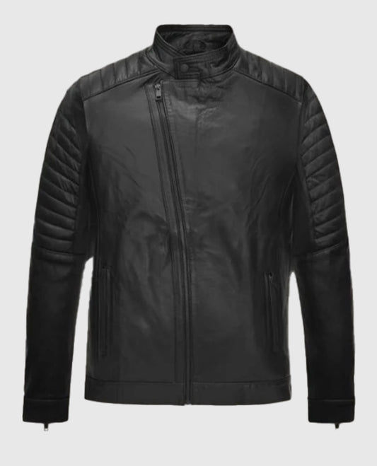Fast & Furious Vin Diesel Black Leather Jacket for Men - front view