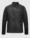Fast & Furious Vin Diesel Black Leather Jacket for Men - front view