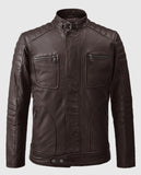 Firefly Moto Brown Biker Leather Jacket for Men – Custom Fit - front view