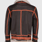 Men's Flying Brown Aviator Shearling Bomber Leather Jacket - back view