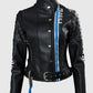 Death Stranding Fragile Express Black Leather Jacket for Women - back view