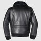 Men's G-1 Wings of Gold Black Leather Shearling Jacket - back view