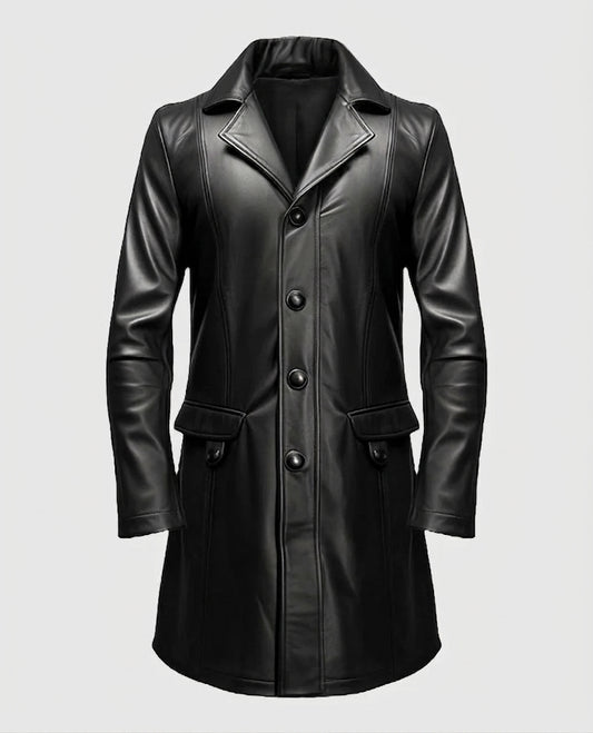 Men's Black Leather Coat – Custom Fit | Genuine Leather