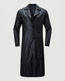 Men's Black Leather Long Coat – Custom Fit | Genuine Leather