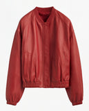 Women's B3 Red Aviator Leather Bomber Jacket – Custom Fit