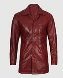 Men's Maroon Real Sheepskin Leather Coat | Genuine Leather