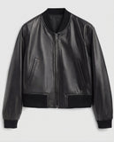 Women's B3 Black Aviator Leather Bomber Jacket – Custom Fit