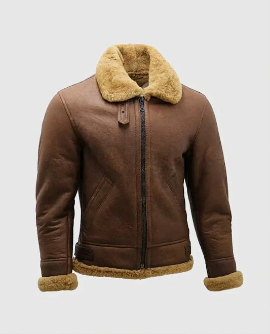 Men's B3 Shearling Flying Brown Aviator Leather Jacket