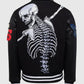 Men's Godspeed Skull Rod Black Bomber Halloween Leather Jacket - back view