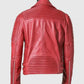 Men's Godspeed Motorcycle Padded Red Leather Jacket - back view