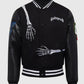 Godspeed Skull Rod Halloween White & Black Leather Jacket for Men - front view