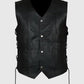 The Walking Dead Governor Daryl Black Leather Vest for Men - back view