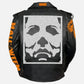 Men's Halloween Black Leather Jacket – Custom Fit | Genuine Leather - back view