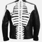 Halloween Special Spooky Skeleton Bones Cosplay Black Leather Jacket - back view