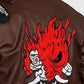 Cyberpunk-2077 Brown Bomber Samurai Leather Jacket for Men - inner lining view