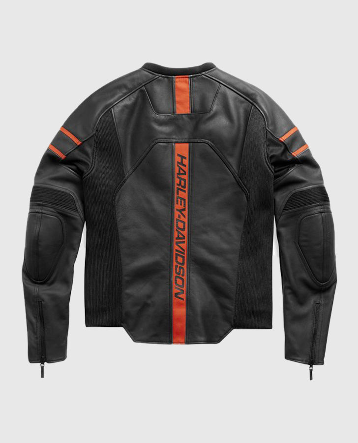 Men's Harley-Davidson Brawler Black Leather Jacket - back view