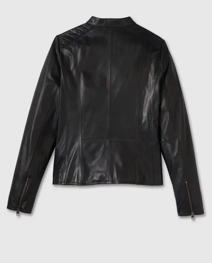 Women's Harley Davidson Scene Supreme Black Leather Jacket - back view