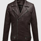 Ironwood Brown Biker Leather Jacket for Men – Premium Outerwear - front view