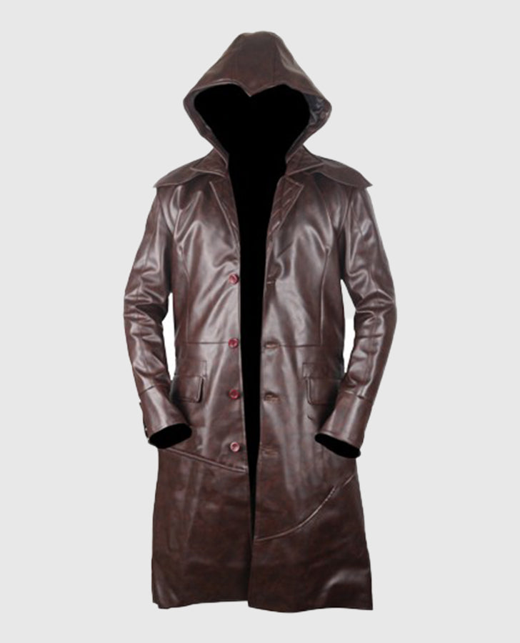 Jacob Frye Assassin's Creed Brown Trench Coat for Men - back view