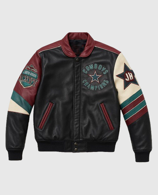 Jeff Hamilton Dallas Cowboys Leather Jacket - front view