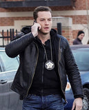 Jesse Lee Soffer Chicago PD Black Leather Jacket for Men - front view
