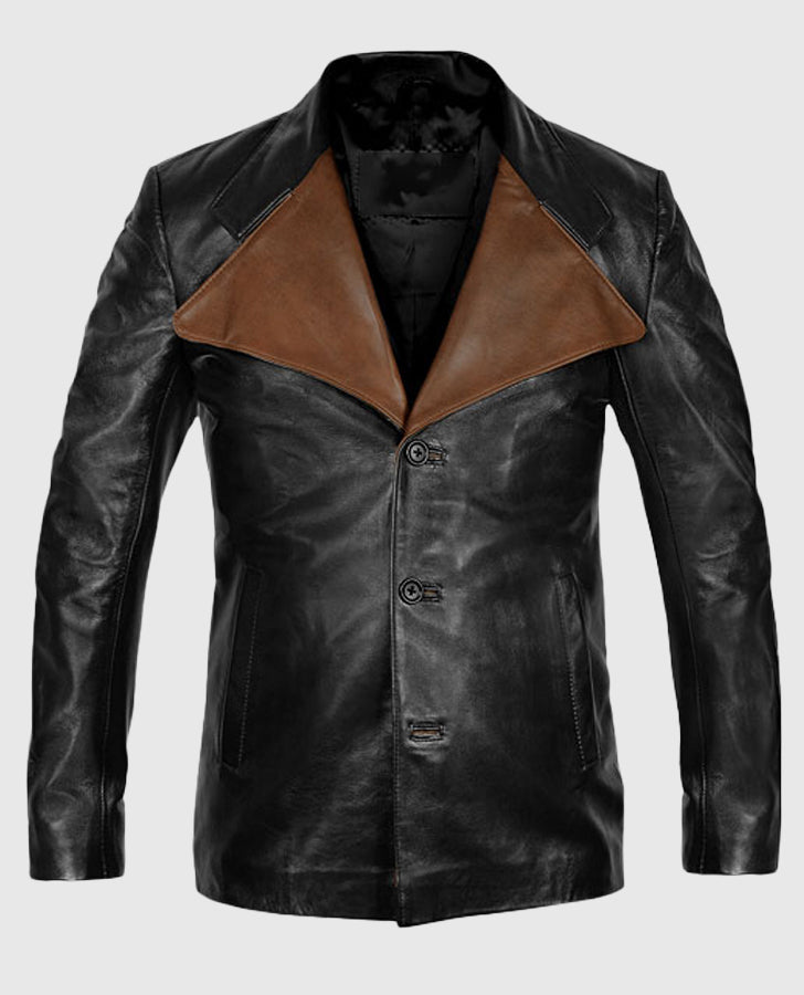 Jim Morrison Black Leather Jacket for Men – Custom Fit - back view