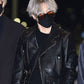 Jimin Black Biker Leather Jacket for Men – Premium Outerwear - front view