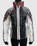 Jin Kazama Tekken 8 White & Black Leather Jacket for Men - front view