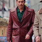 Johnny Depp Donnie Brasco Maroon Leather Blazer Jacket for Men - front view