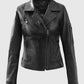 Karen Gillan Doctor Who TV Series Black Leather Biker Jacket for Women - back view