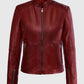Kaya Scodelario Resident Evil Red Leather Jacket for Women - back view