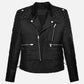 Kristen Stewart Black Leather Biker Jacket for Women - back view