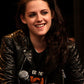 Kristen Stewart Black Leather Biker Jacket for Women - front view