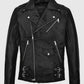 Kylian Mbappe Black Biker Leather Jacket for Men – Custom Fit - back view