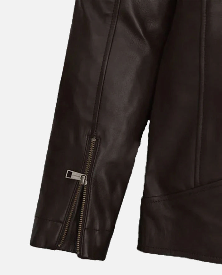 Chicago PD Hank Voight Brown Leather Jacket for Men - model wearing the jacket