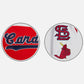 MLB ST. Louis Cardinals Men's Red Varsity Leather Jacket - model wearing the jacket