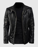 Legacy Black Leather Biker Jacket for Men | Genuine Leather - front view