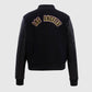 NBA Los Angeles Lakers Women's Black Varsity Leather Jacket - back view