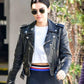 Lucy Hale Black Biker Leather Jacket for Women – Custom Fit - front view