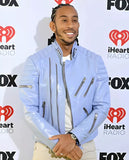 Ludacris IHeartRadio Blue Leather Jacket for Men – Premium Outerwear - front view
