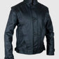 Michael Jackson Thriller Black Leather Jacket for Men - collar and zip close-up